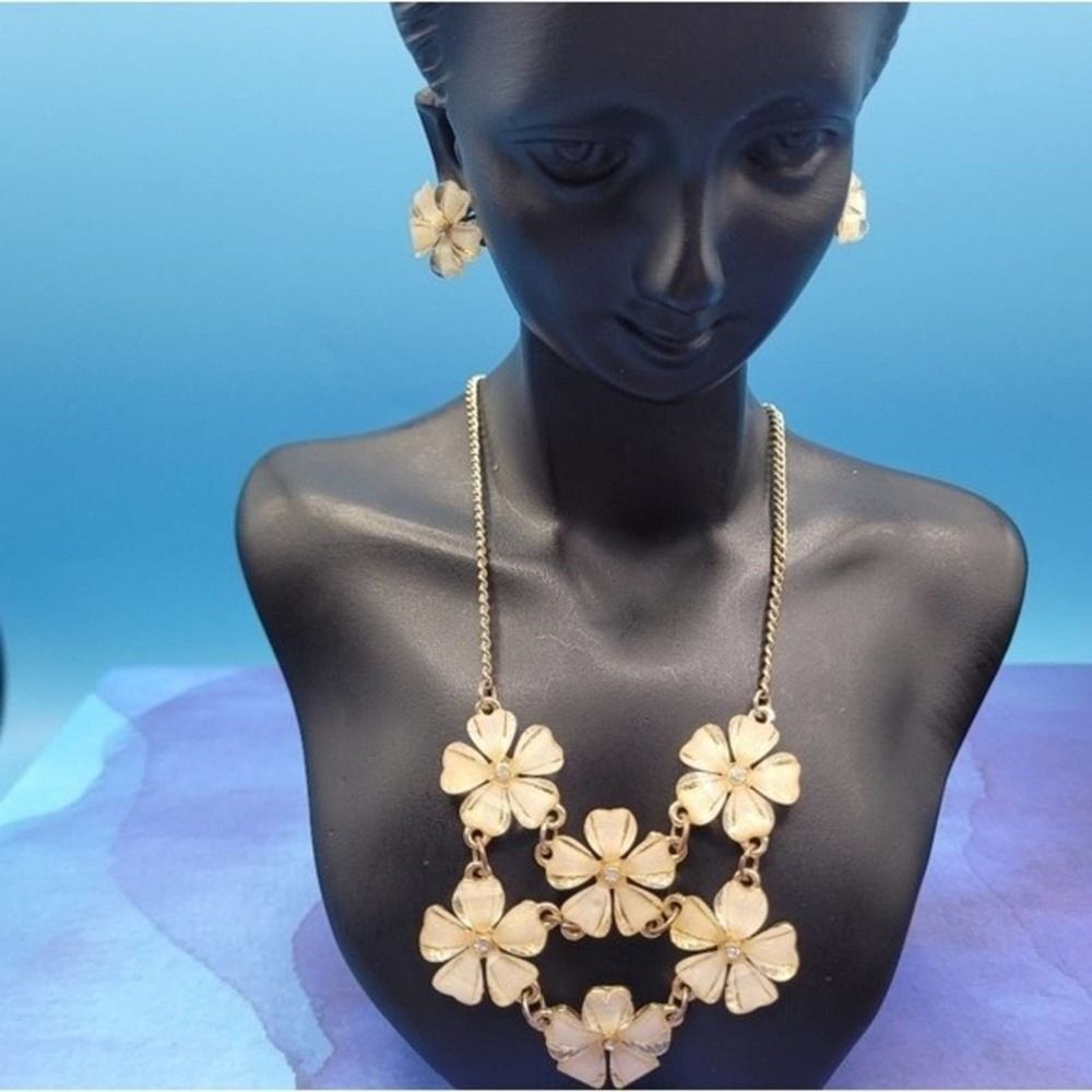 💘3/$24💘 The Limited pale pink flower 🌸 cluster necklace matching earrings 😍